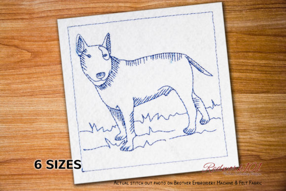 Bull Terrier Dog Redwork: A Charming Addition
