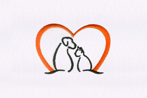 Cat Dog Silhouette: A Versatile Embroidery Design