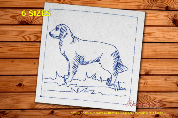 Charming Golden Retriever Dog Embroidery Design