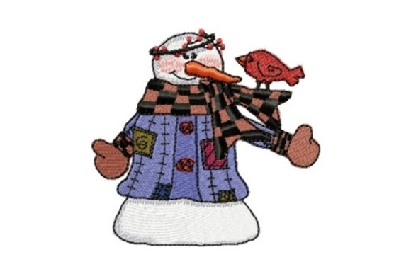 Charming Snowman Tweetie for Winter Embroidery
