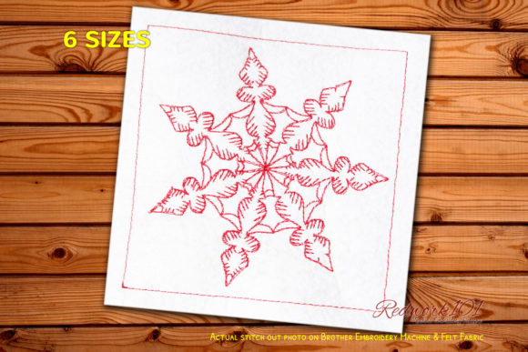 Christmas Snowflake Redwork: Apparel Design Review