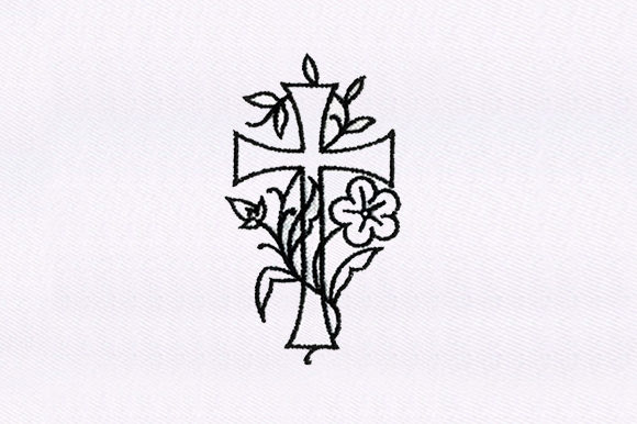 Cross with Flower: A Versatile Embroidery Design
