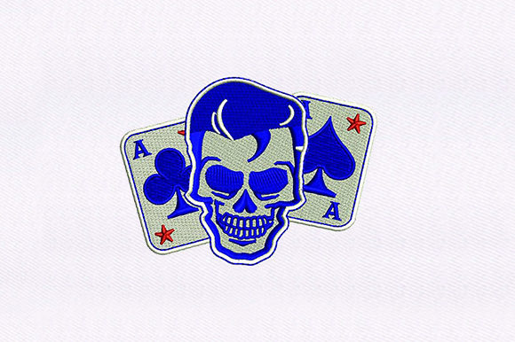 Edgy Cards and Elvis Skull Embroidery Design