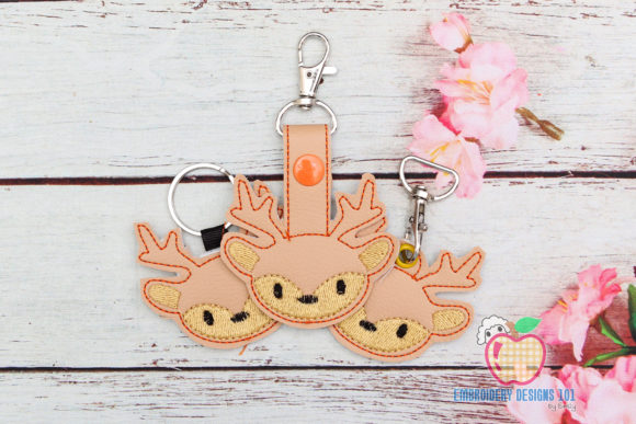 Embroidery Review: Funny Elk Head Keyfob Keychain ITH