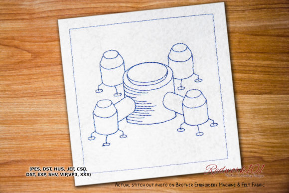 Embroidery Review: Space with Shuttle Star Lineart