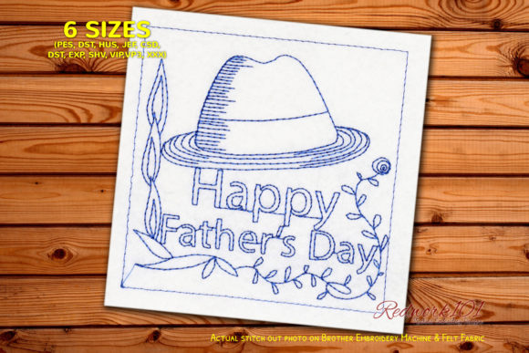 Fathers Day Hat Redwork: A Premium Embroidery Design