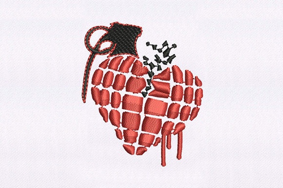 Heart Shaped Grenade Design: A Stitch-Out Review
