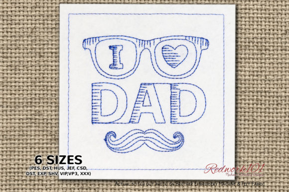 I Love Dad: A Heartfelt Embroidery Design