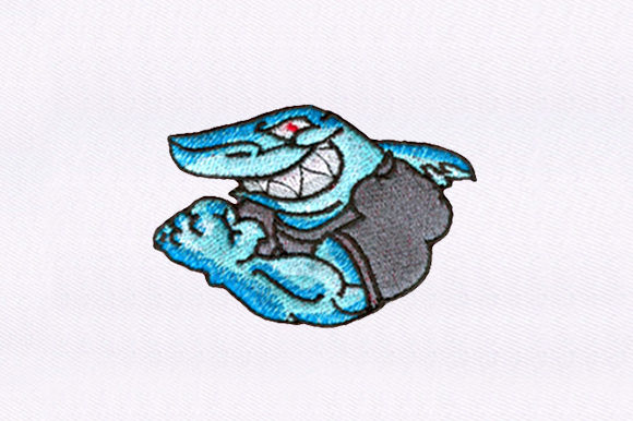 Muscular Army Shark Design for Bold Apparel