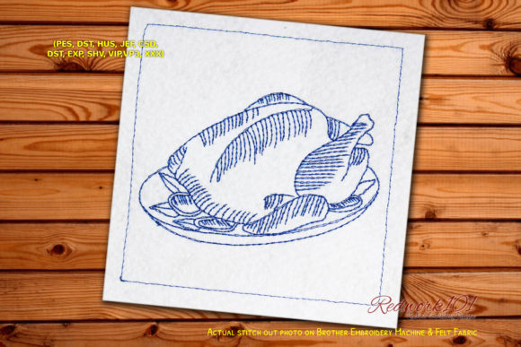 Oven Roasted Turkey Lineart Design