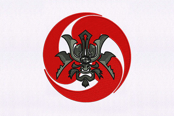Ronin Samurai Mask: A Bold Embroidery Design