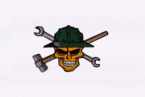 Skull with Tools: A Unique Halloween Embroidery Design