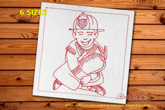 Smiling Fire Fighter Bluework: A Versatile Design