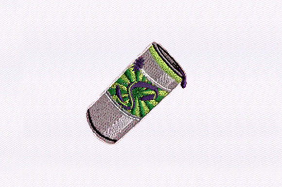 Succulent Juice Can Design: A Fresh Embroidery Addition