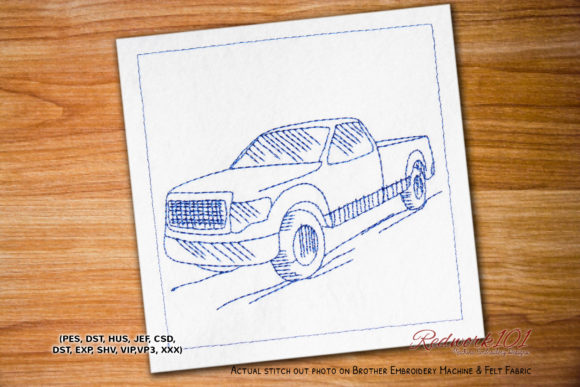 Truck Side View Redwork: A Versatile Design